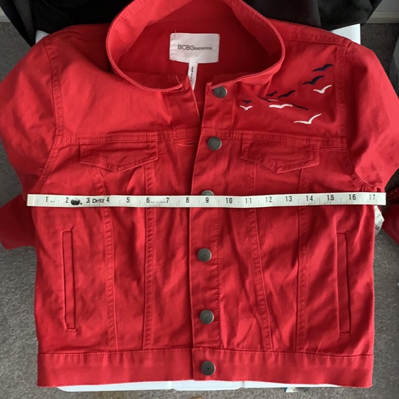 BCBGeneration stretch denim jacket. XXS. American Red. - Picture 9 of 12